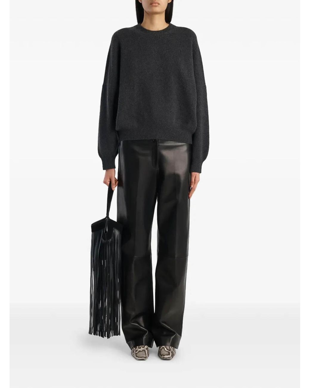 Khaite Black Margaux Long-Sleeve Sweater