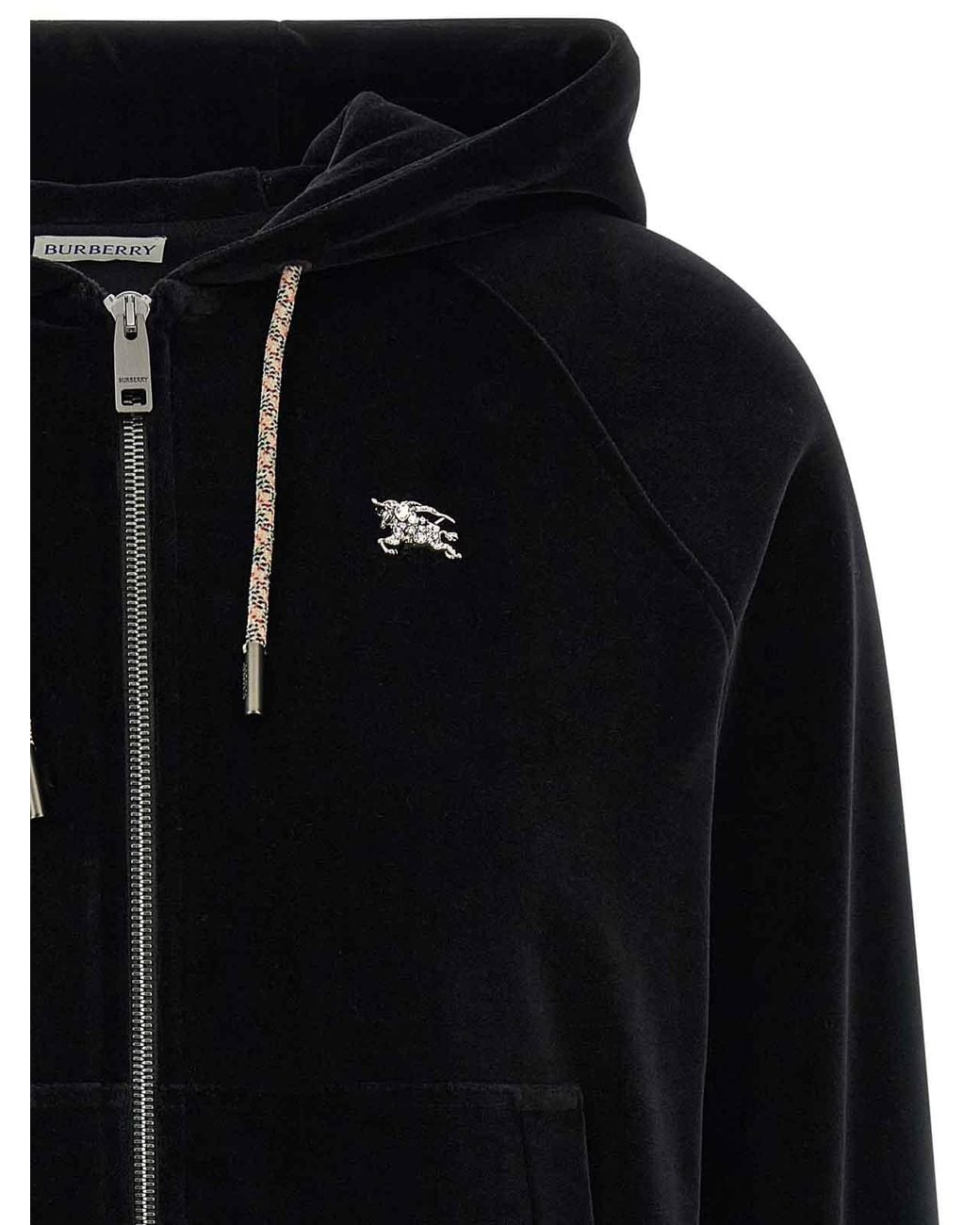 Burberry Black Vesper Velvet Hoodie