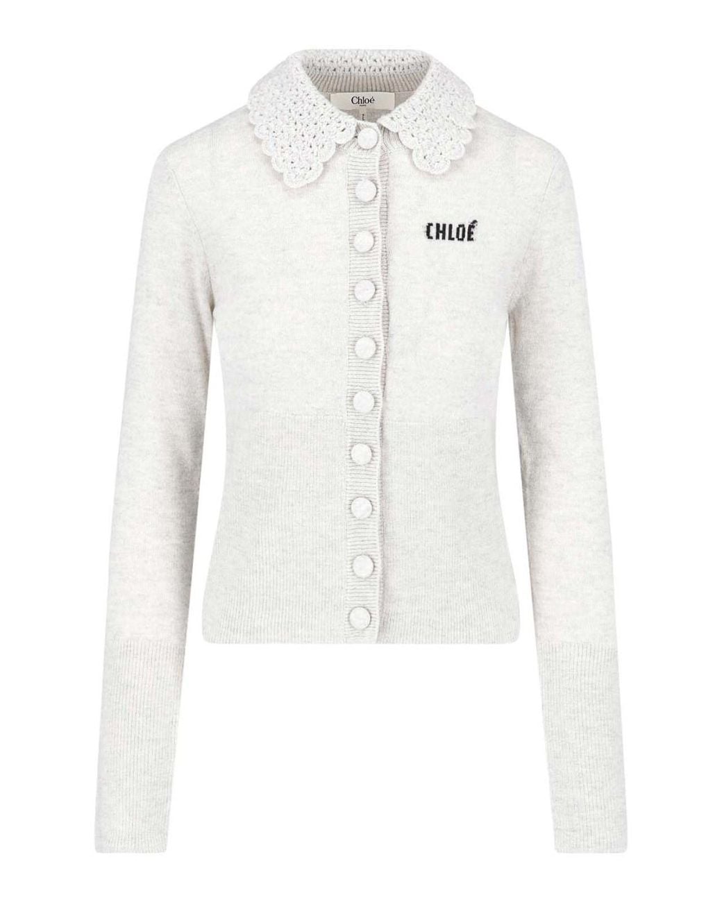 Chloé White Wool Cardigan