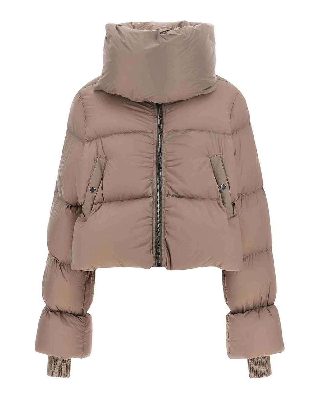 Rick Owens Natural Funnel Neck Down Jacket