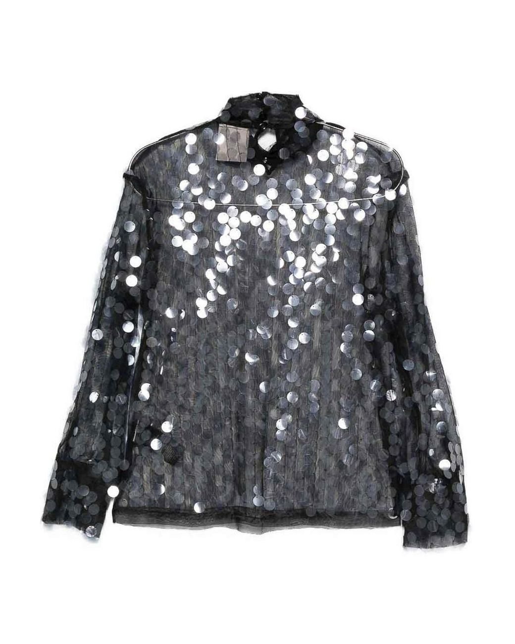 Semicouture Black Sequined Blouse