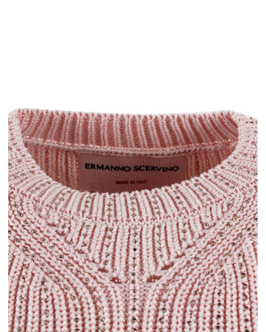 Ermanno Scervino Pink Rhinestones Pullover