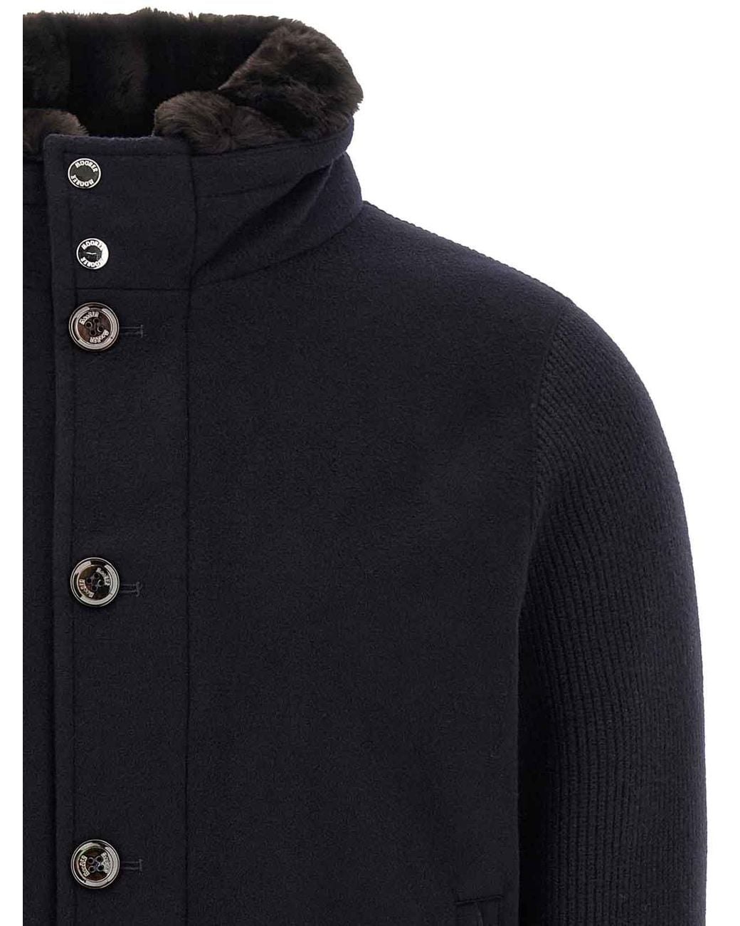 Moorer Blue Levion Wool And Cashmere Bomber Jacket for men