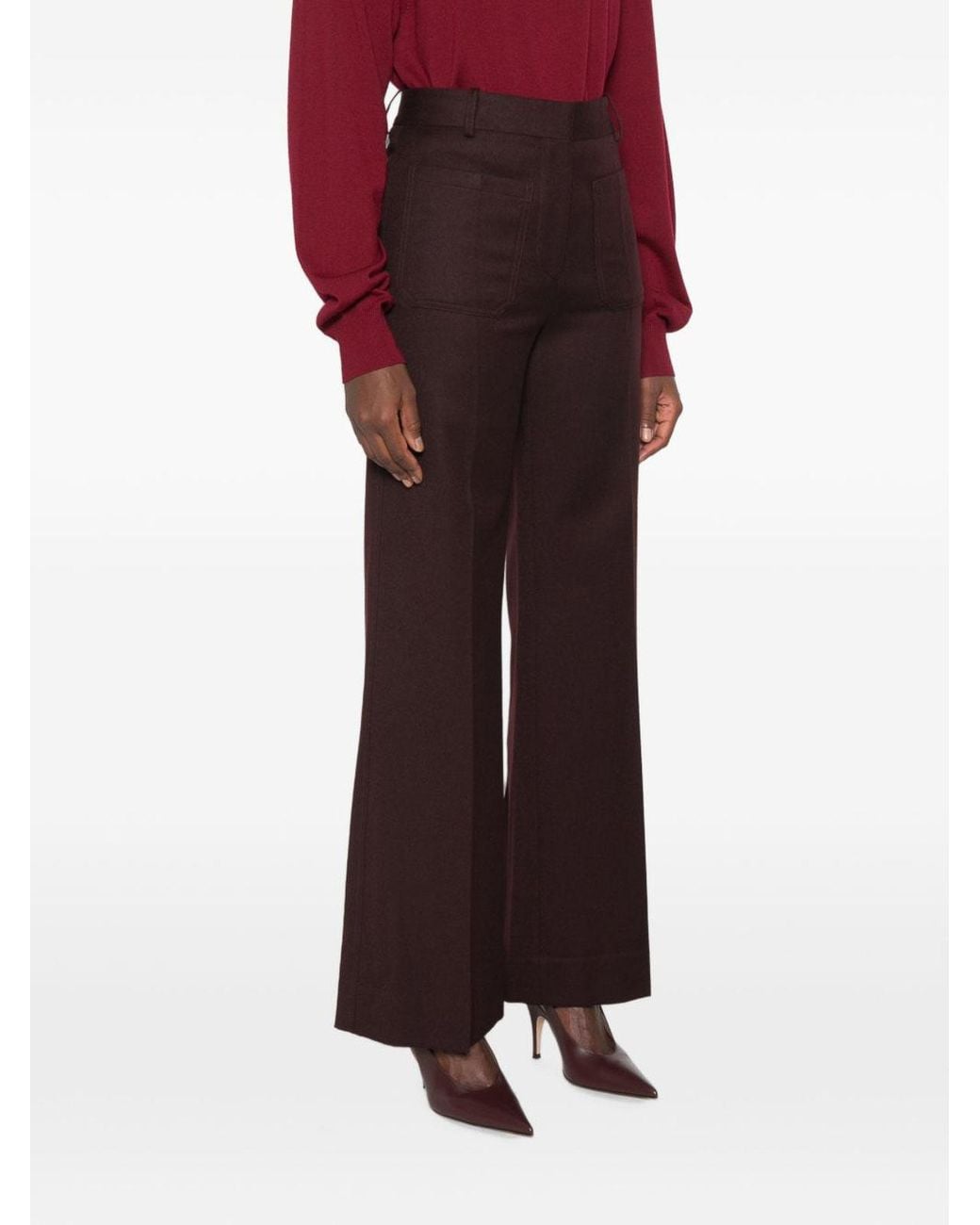 Victoria Beckham Purple Technical Trousers