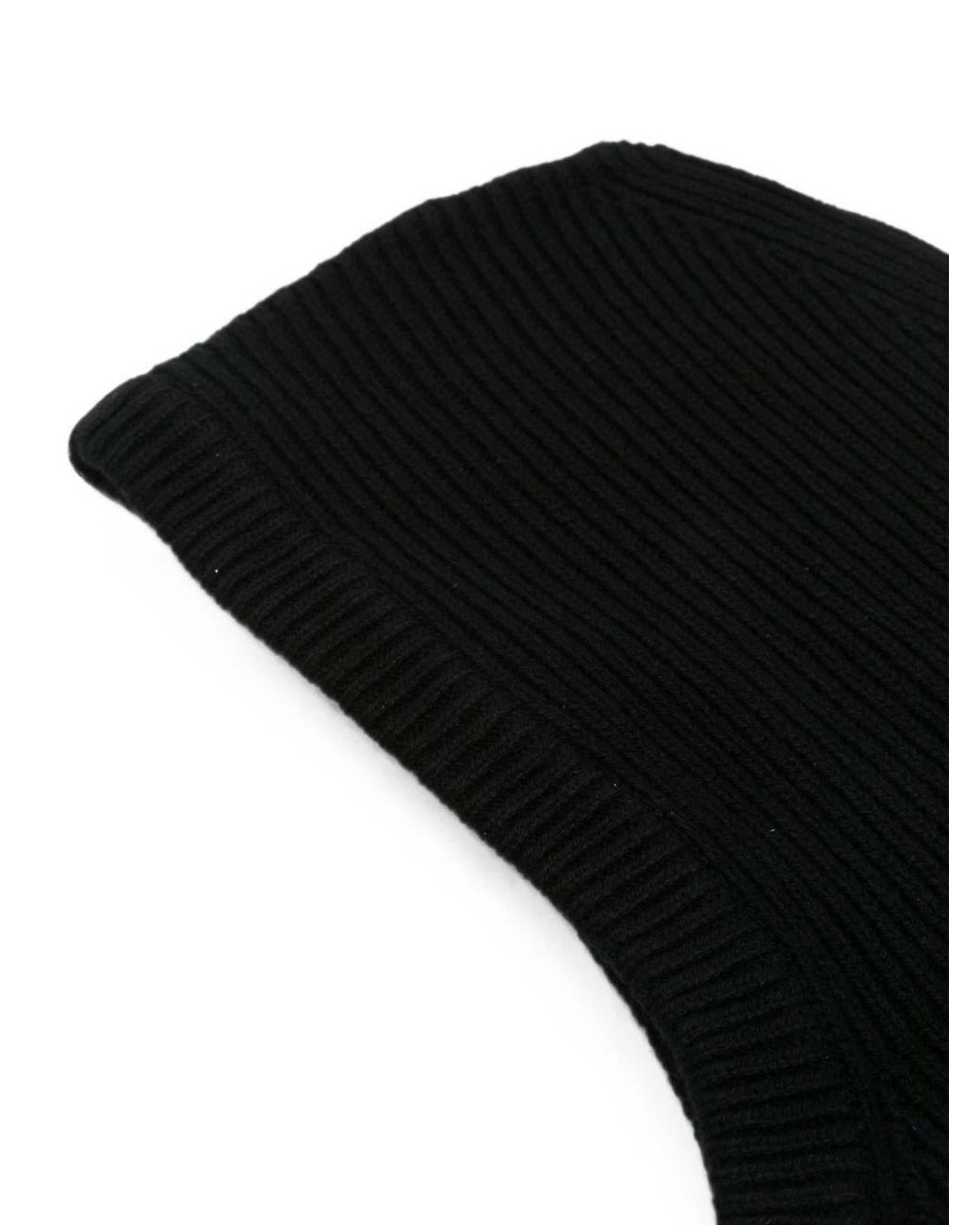 Rick Owens Black Cashmere-Wool Tower Hood for men