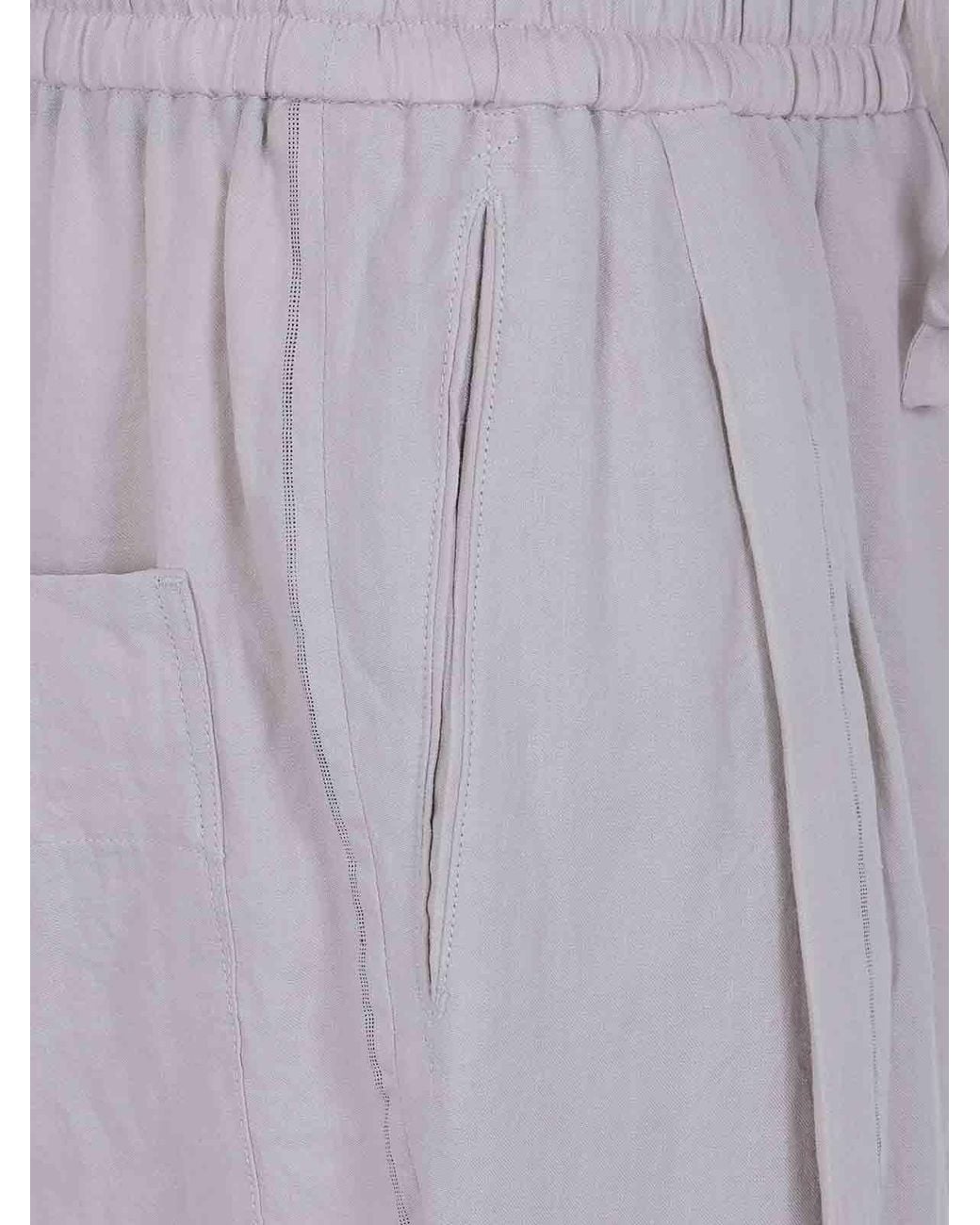 Ziggy Chen Gray Thin Stripe Drawstring Trousers for men