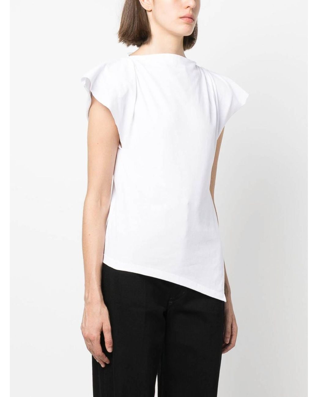 Isabel Marant White Sebani Padded Asymmetric T-Shirt
