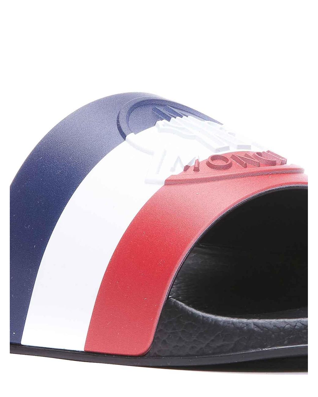 Moncler Black Rubber Slides 'Basile' for men
