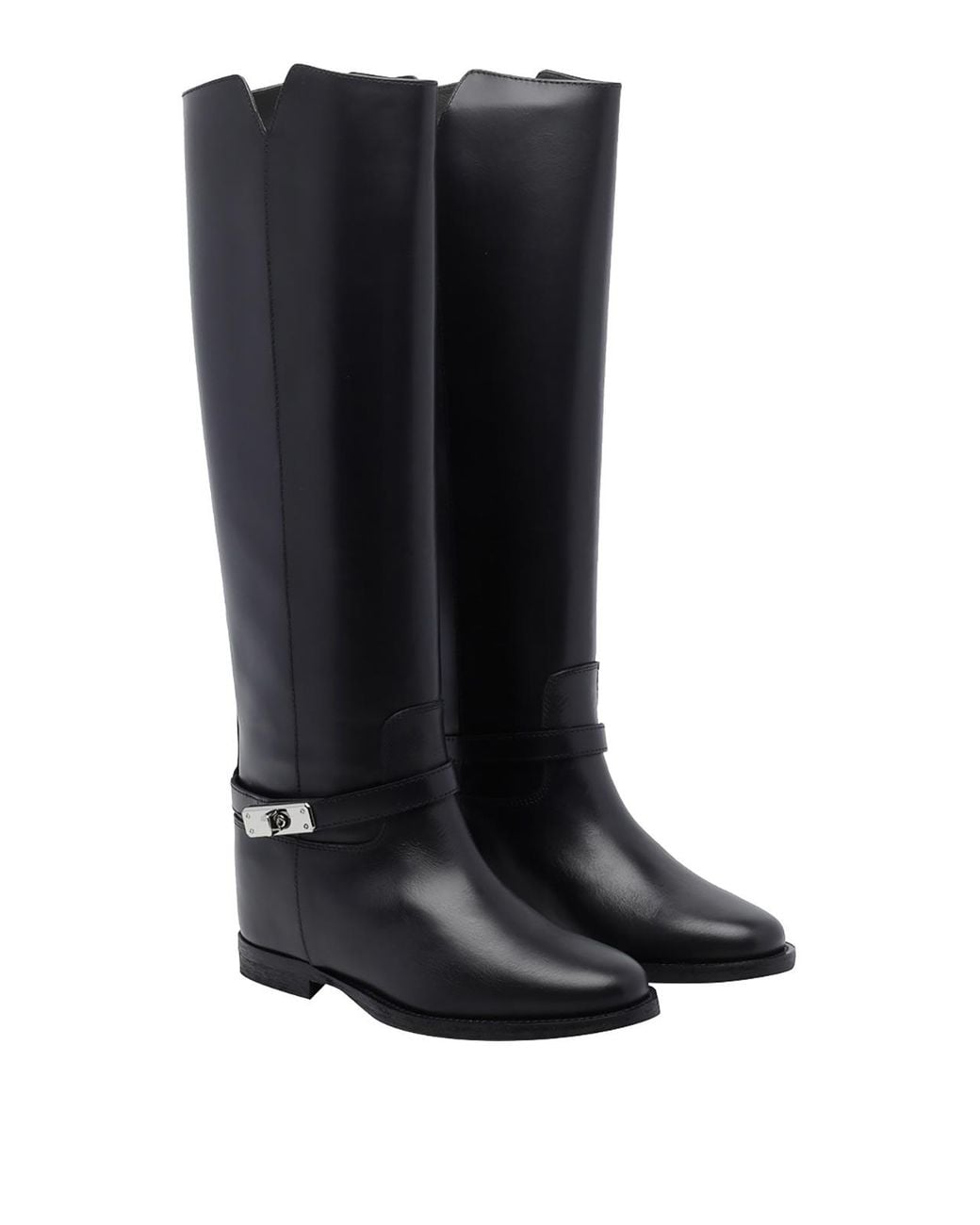 Via Roma 15 Black Via Roma Padlock Leather Boots
