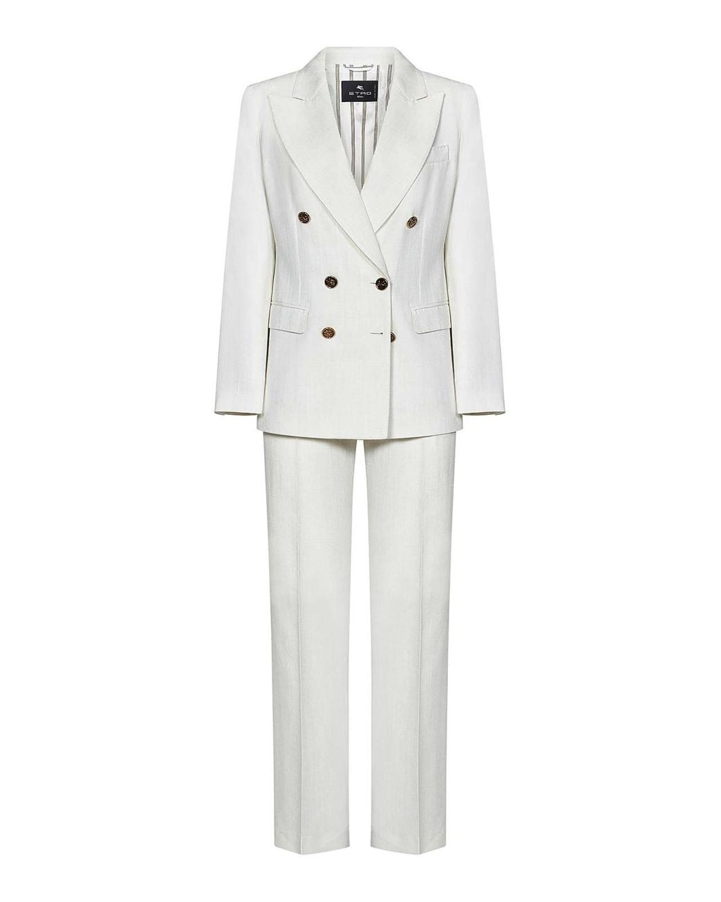 Etro White Slub Fabric Suit