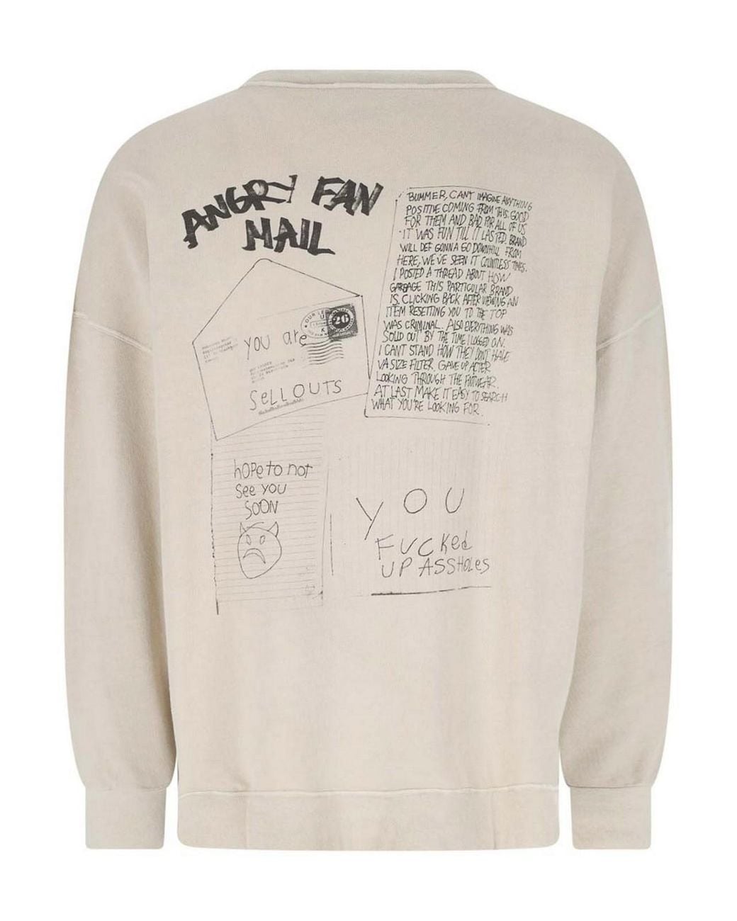 Our Legacy Gray Angry Fan Mail Sweatshirt for men