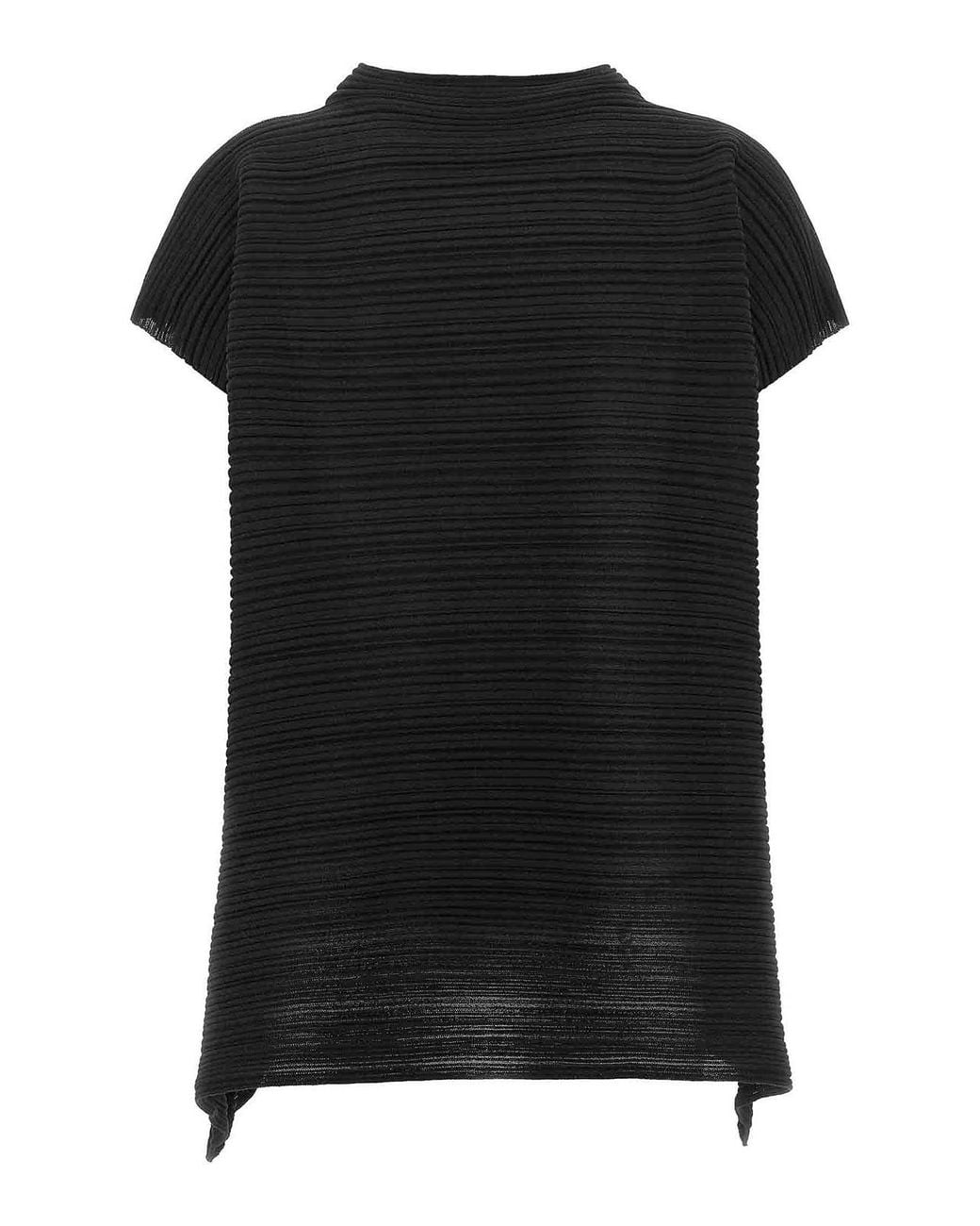 Pleats Please Issey Miyake Black Blouse
