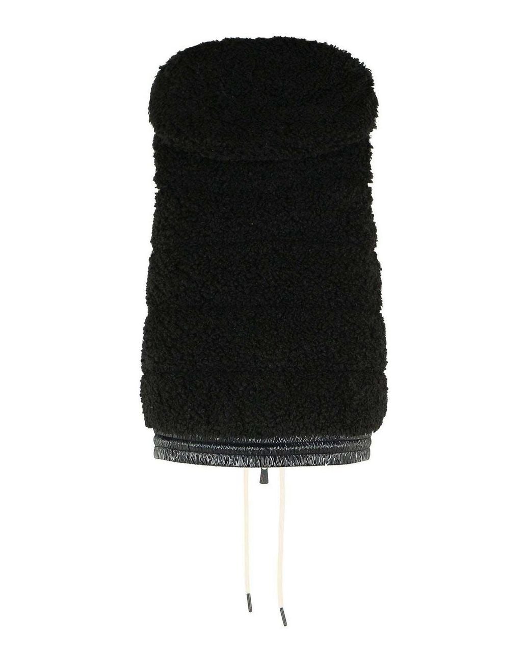 Moncler Black Teddy-Style Insulated Hooded Vest