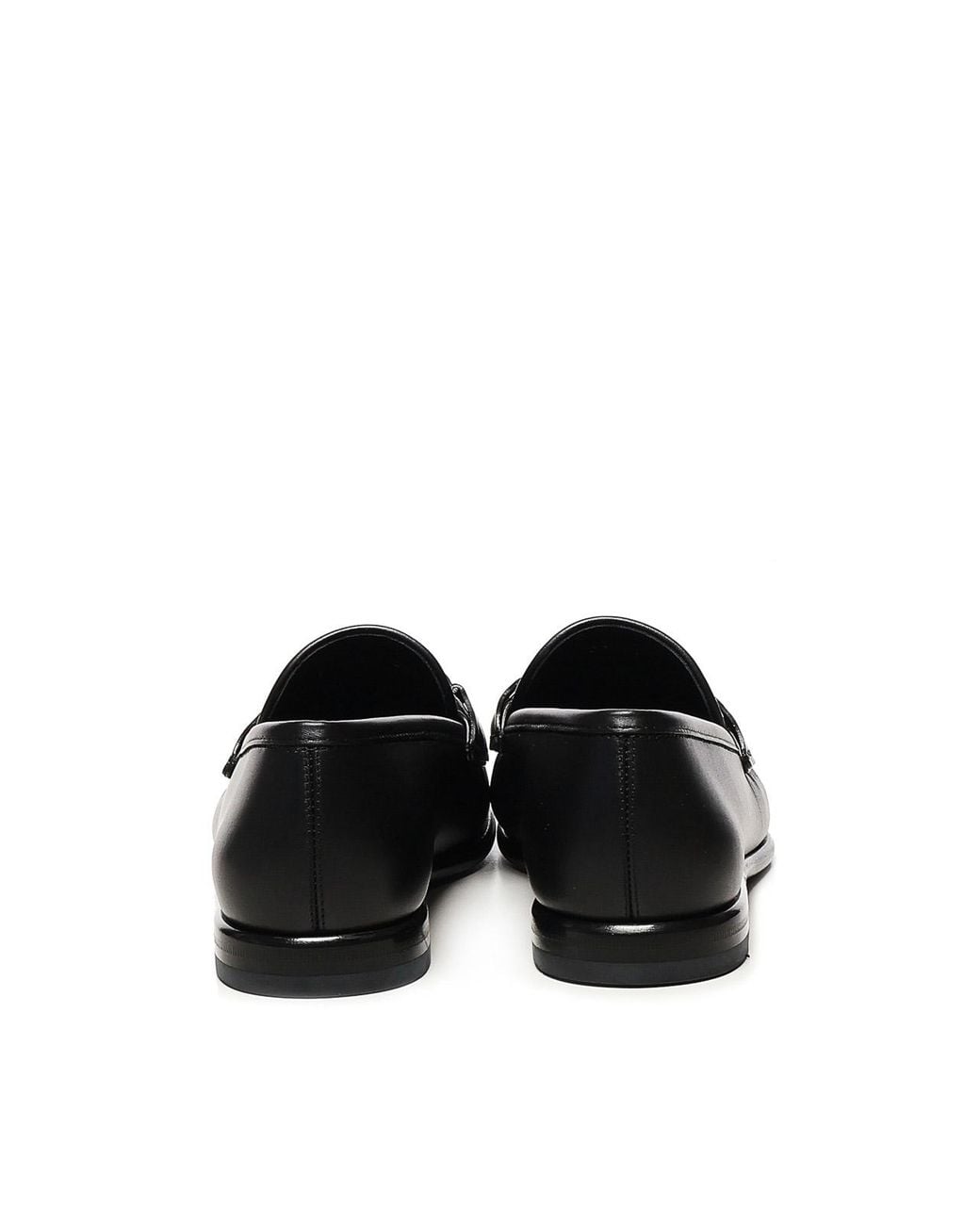 Ferragamo Black Gancini Loafers for men