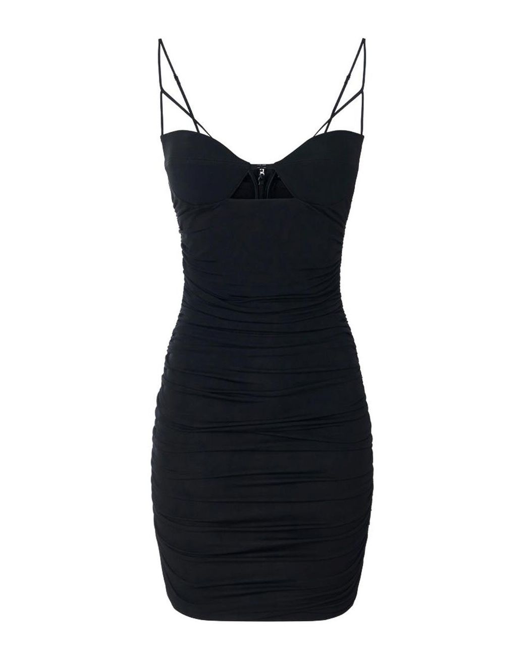 Elisabetta Franchi Black Draped Crpe Jersey Mini Dress