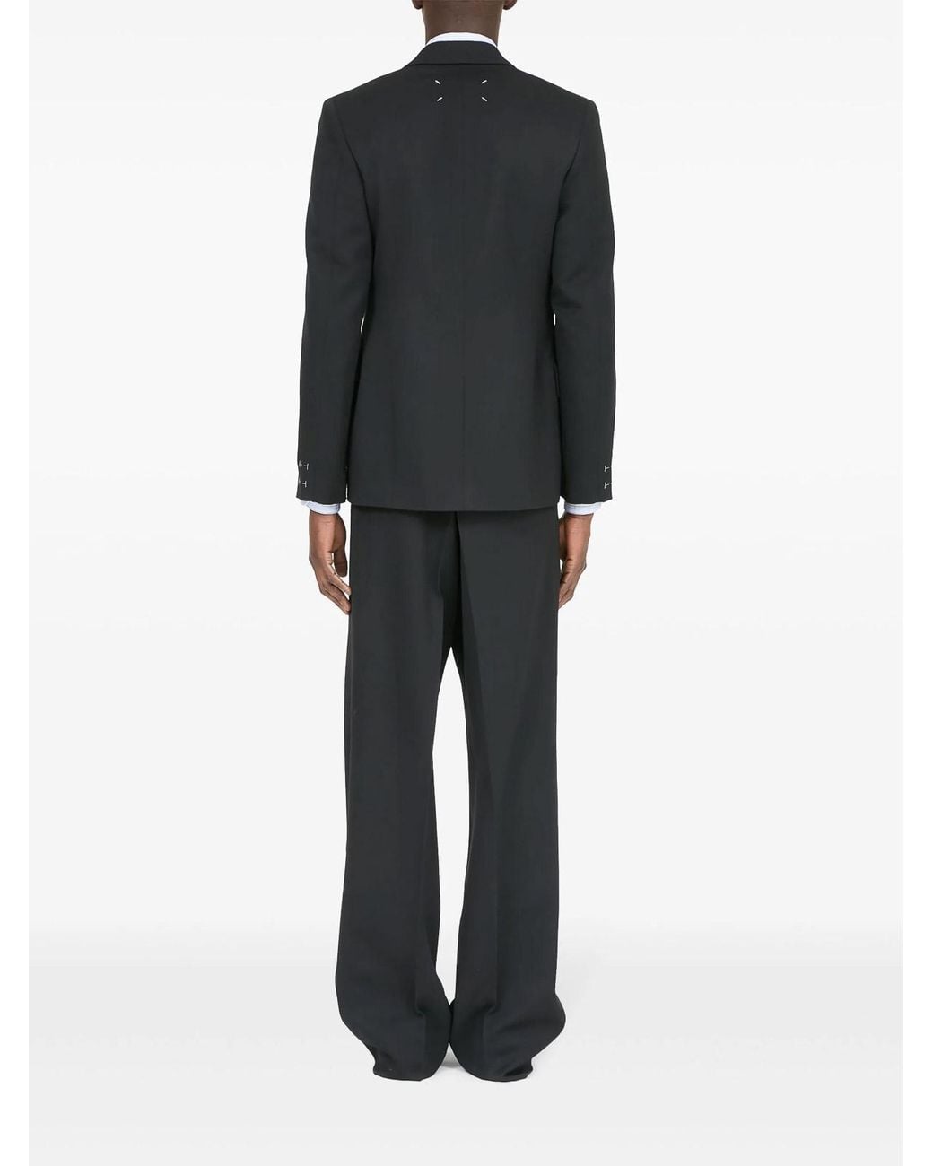 Maison Margiela Black Four-Stitch Wool Blazer for men