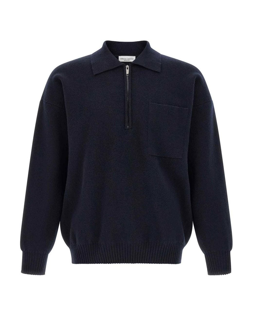 Roberto Collina Blue Merino Wool Polo Shirt for men