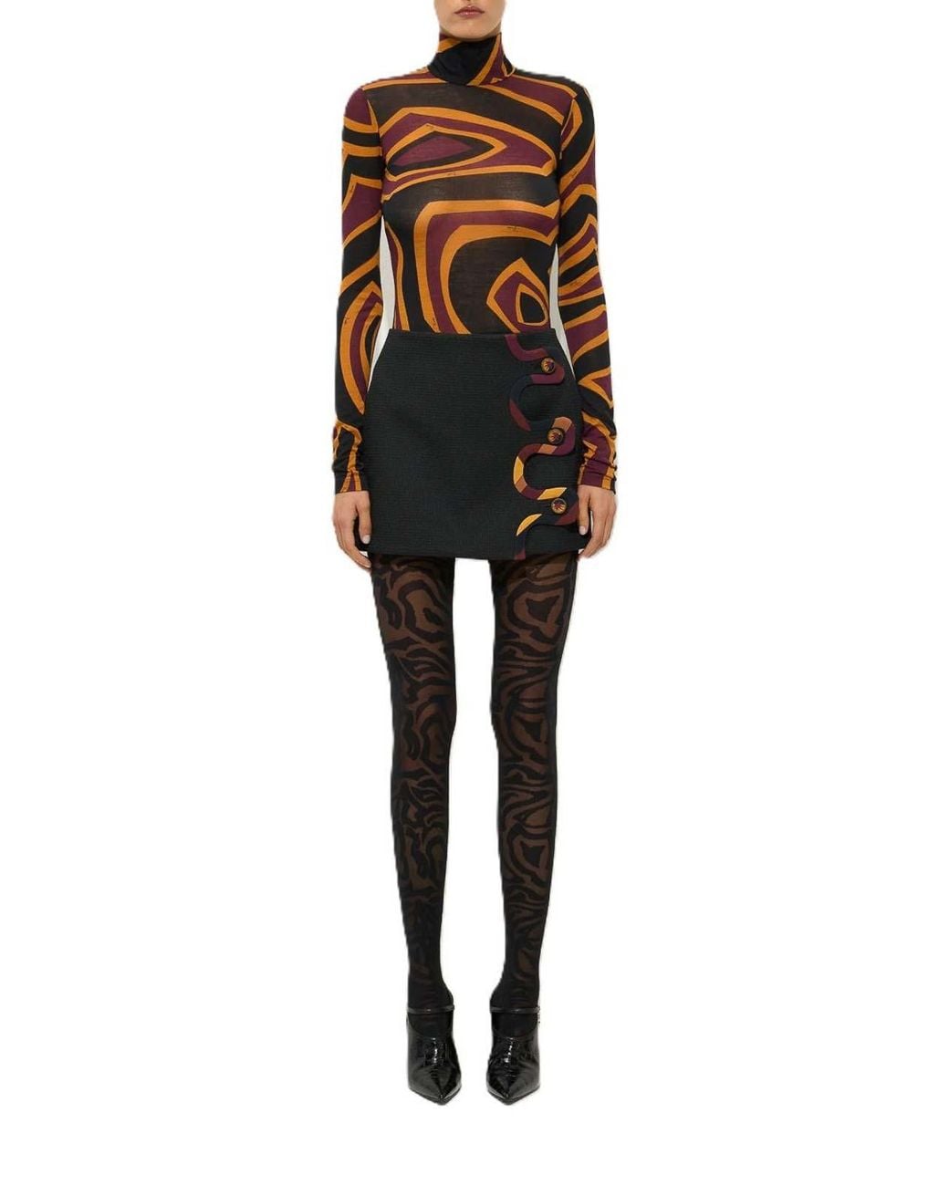 Emilio Pucci Black T-Shirt Labirinto