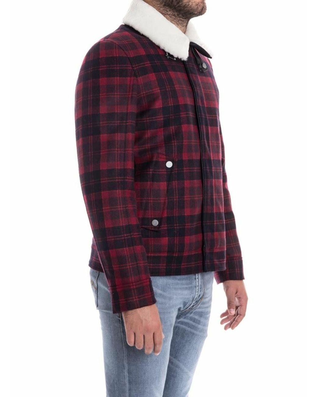 Karl Lagerfeld Red Wool Jacket for men