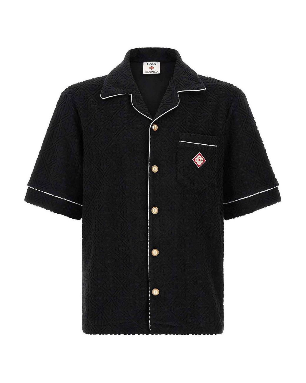 Casablanca Black Toweling Monogram' Shirt for men