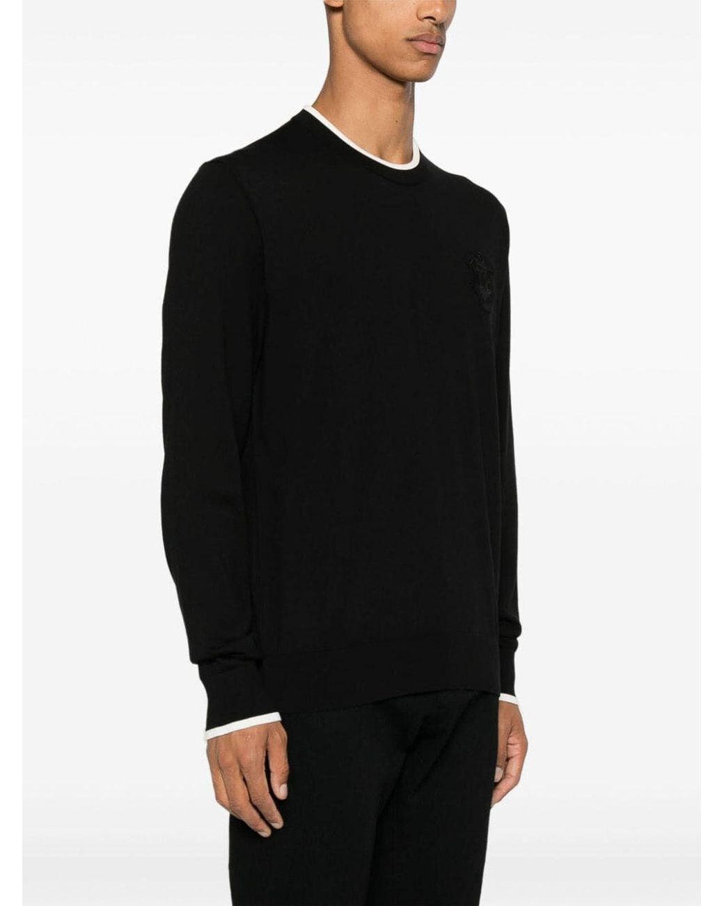 Dolce & Gabbana Black Crew-Neck Sweater for men