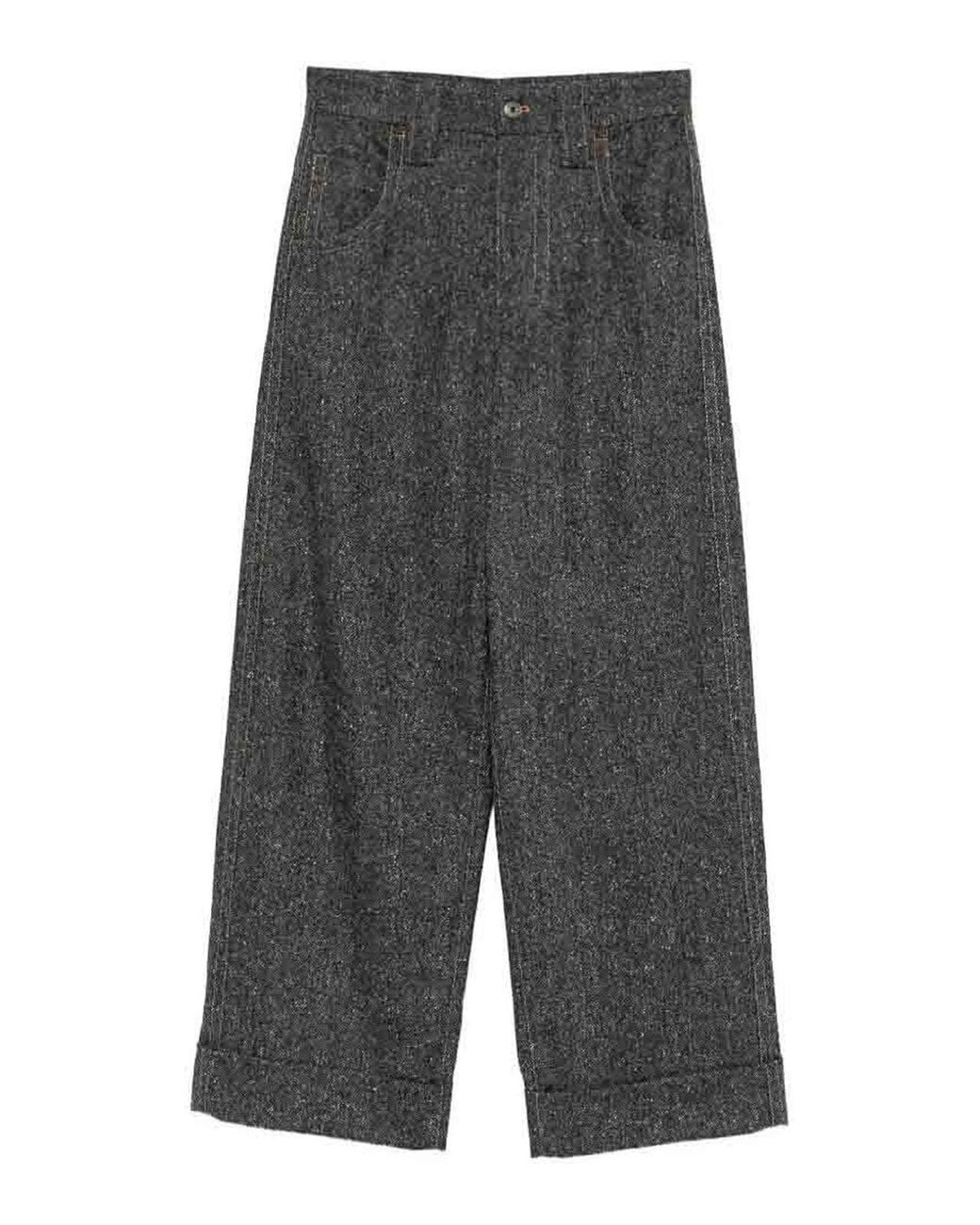 Brunello Cucinelli Gray Donegal Five-Pocket Baggy Trousers