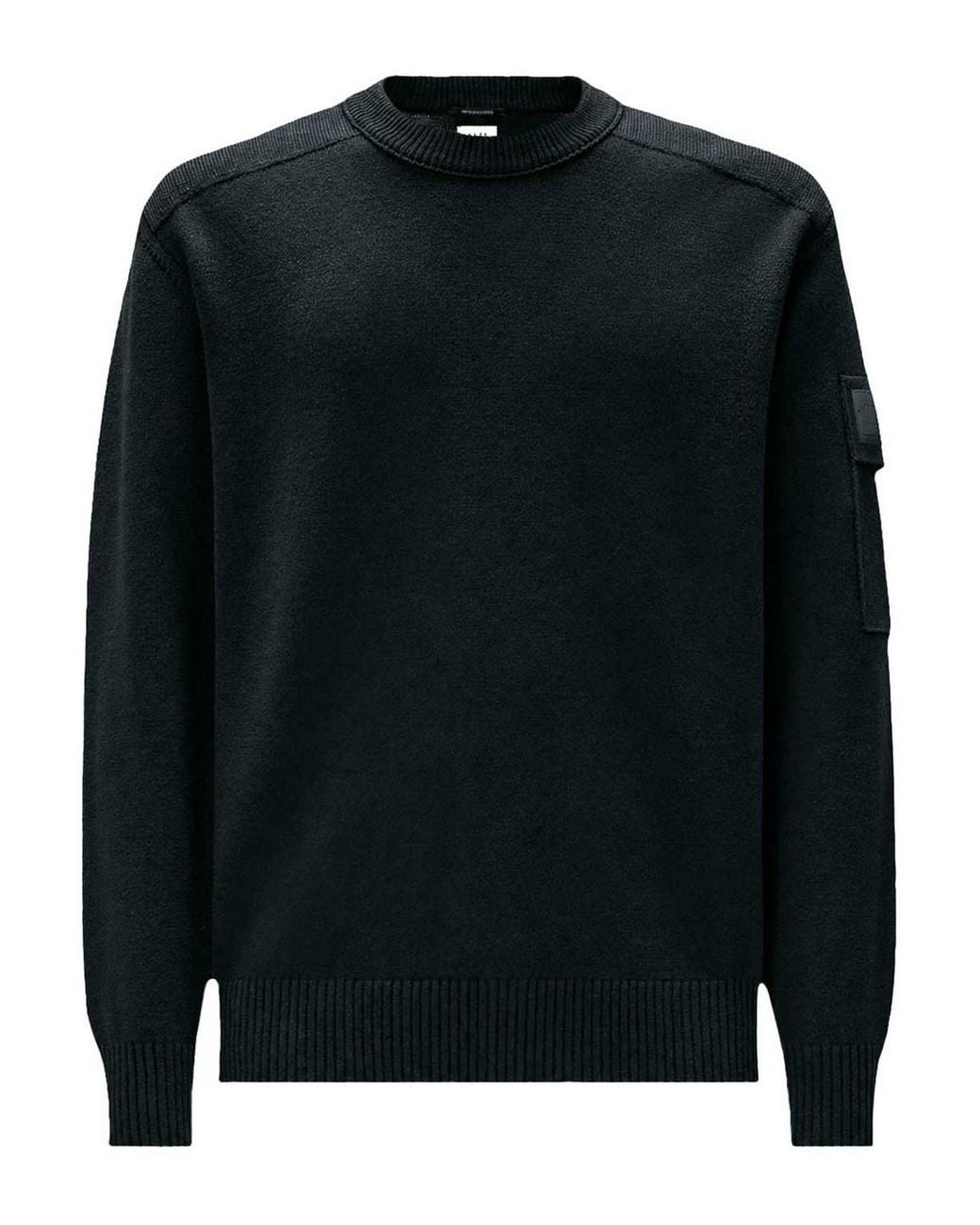 C P Company Black Metropolis Series Fine Wool Crewneck Jumper for men