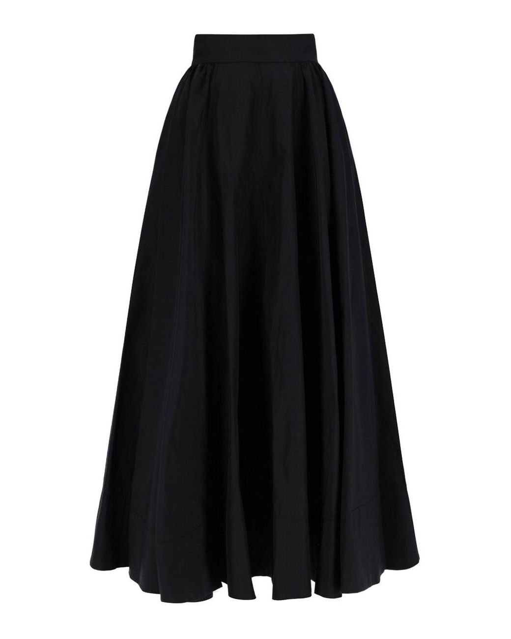 ANDAMANE Black Flared Maxi Skirt