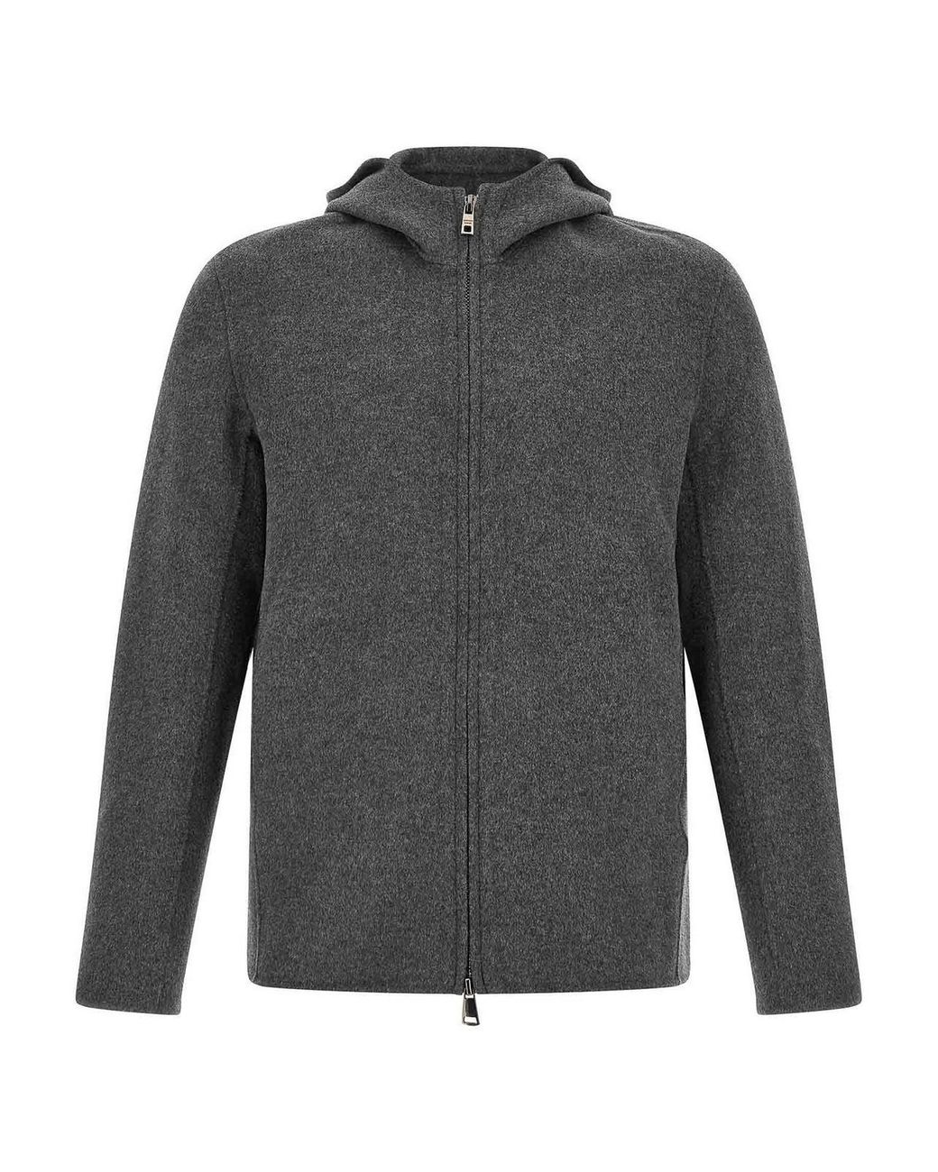 Giorgio Brato Gray Hooded Jacket for men