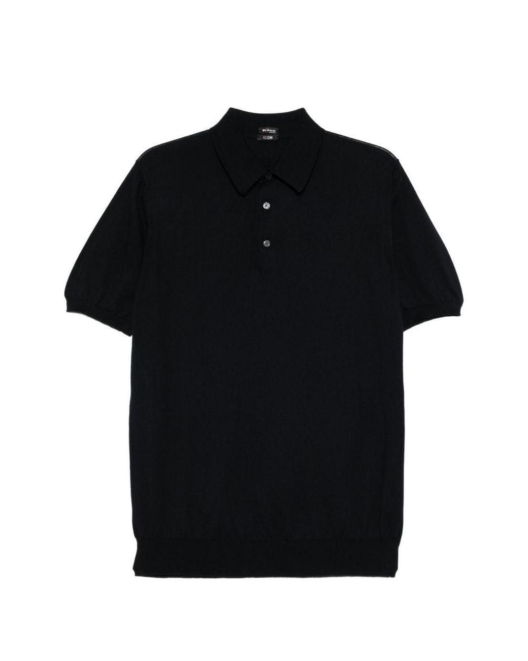 Kiton Black Short-Sleeve Polo Shirt for men