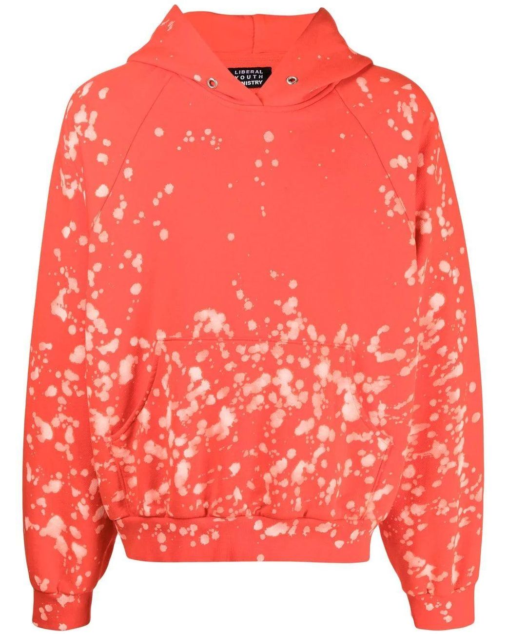 Liberal Youth Ministry Red Bleach-splash Cotton Hoodie