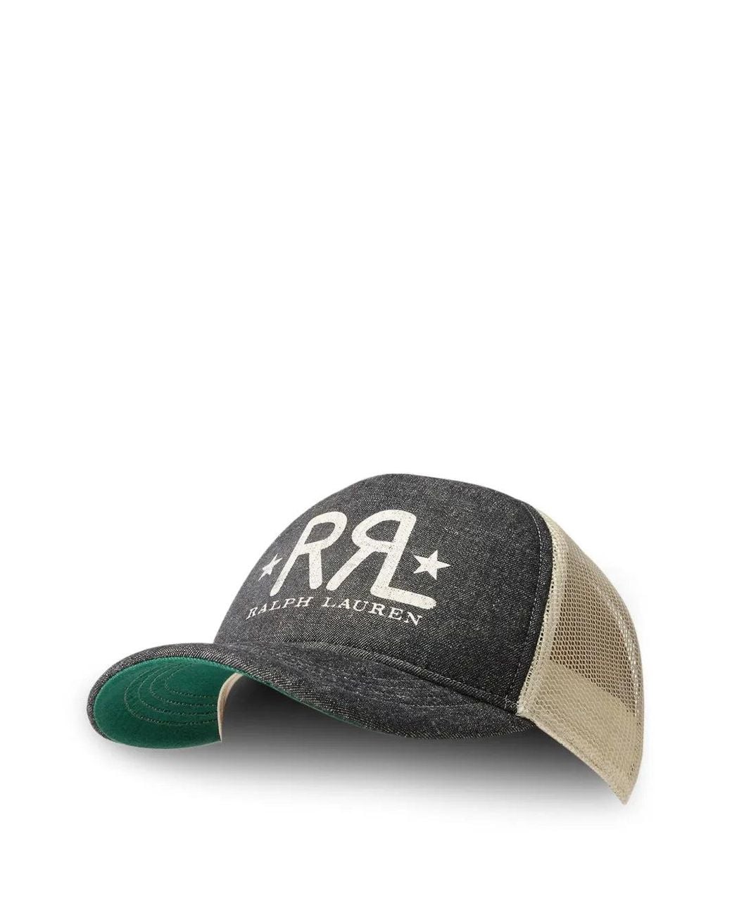 RRL Green Logo-Print Mesh Cap for men