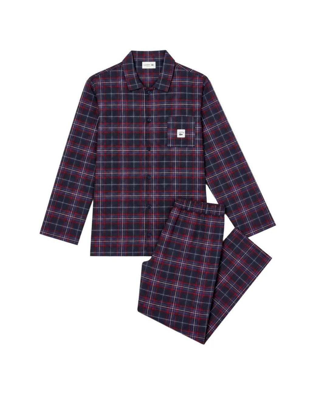 Lacoste Blue Check-Print Pyjamas for men