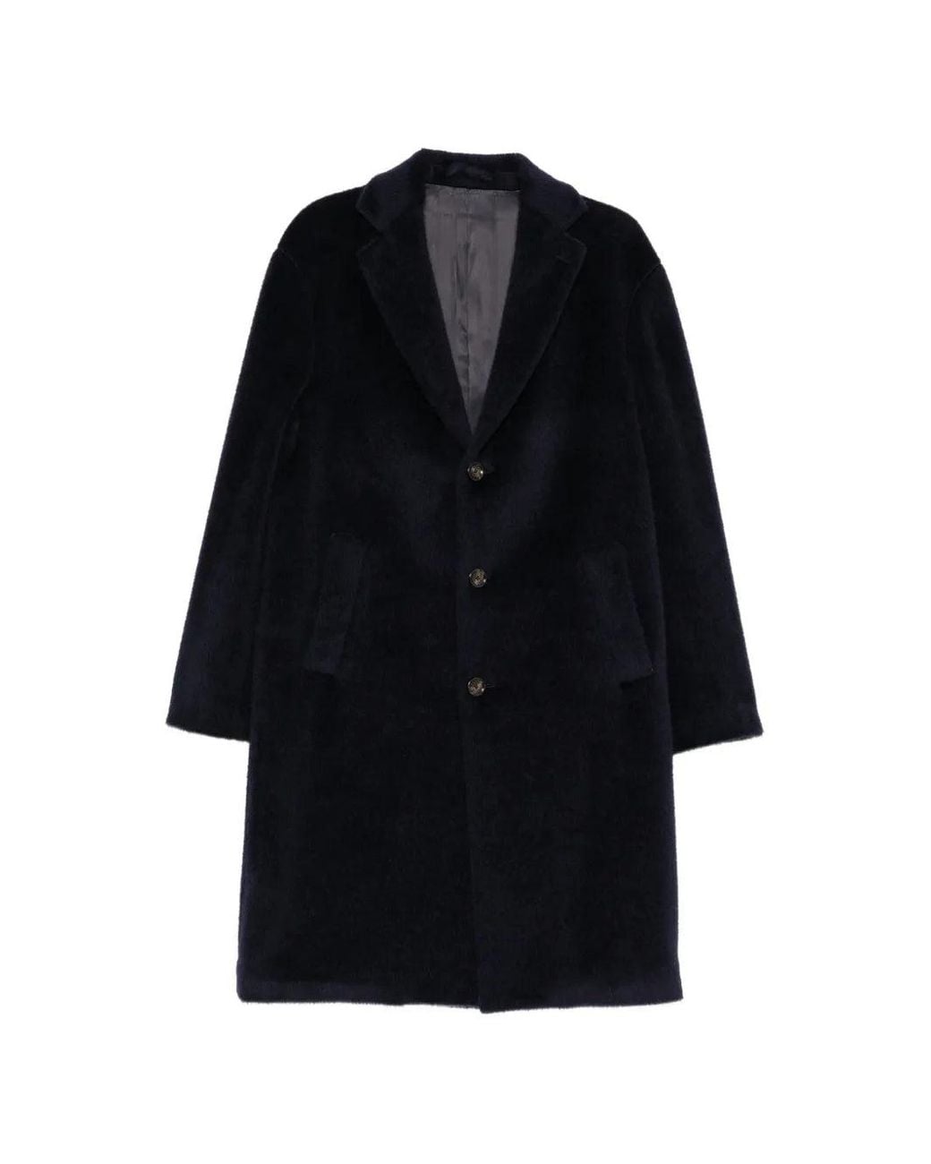 Lardini Black Brushed Single-Breasted Coat for men