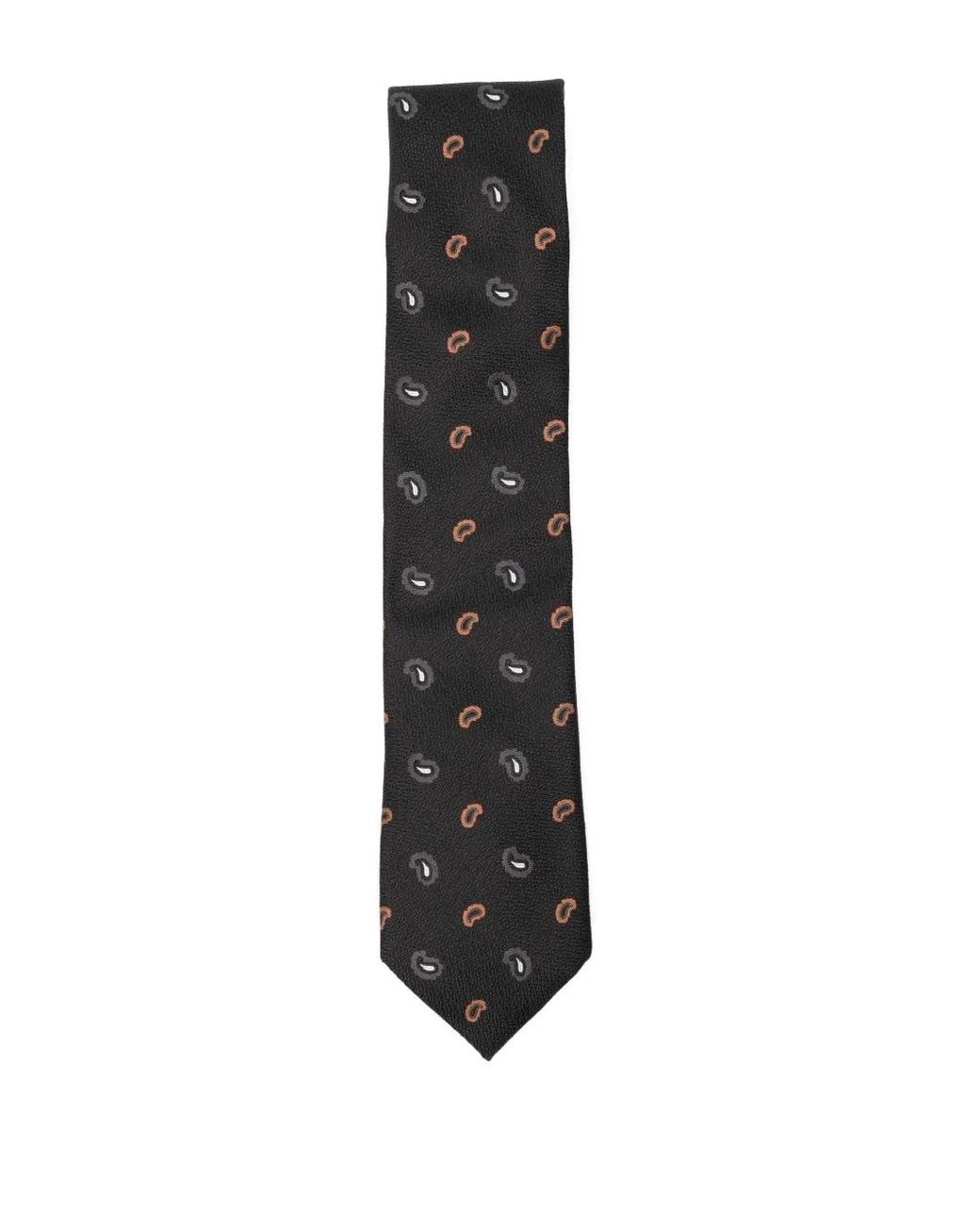 Zegna Black Silk Tie for men
