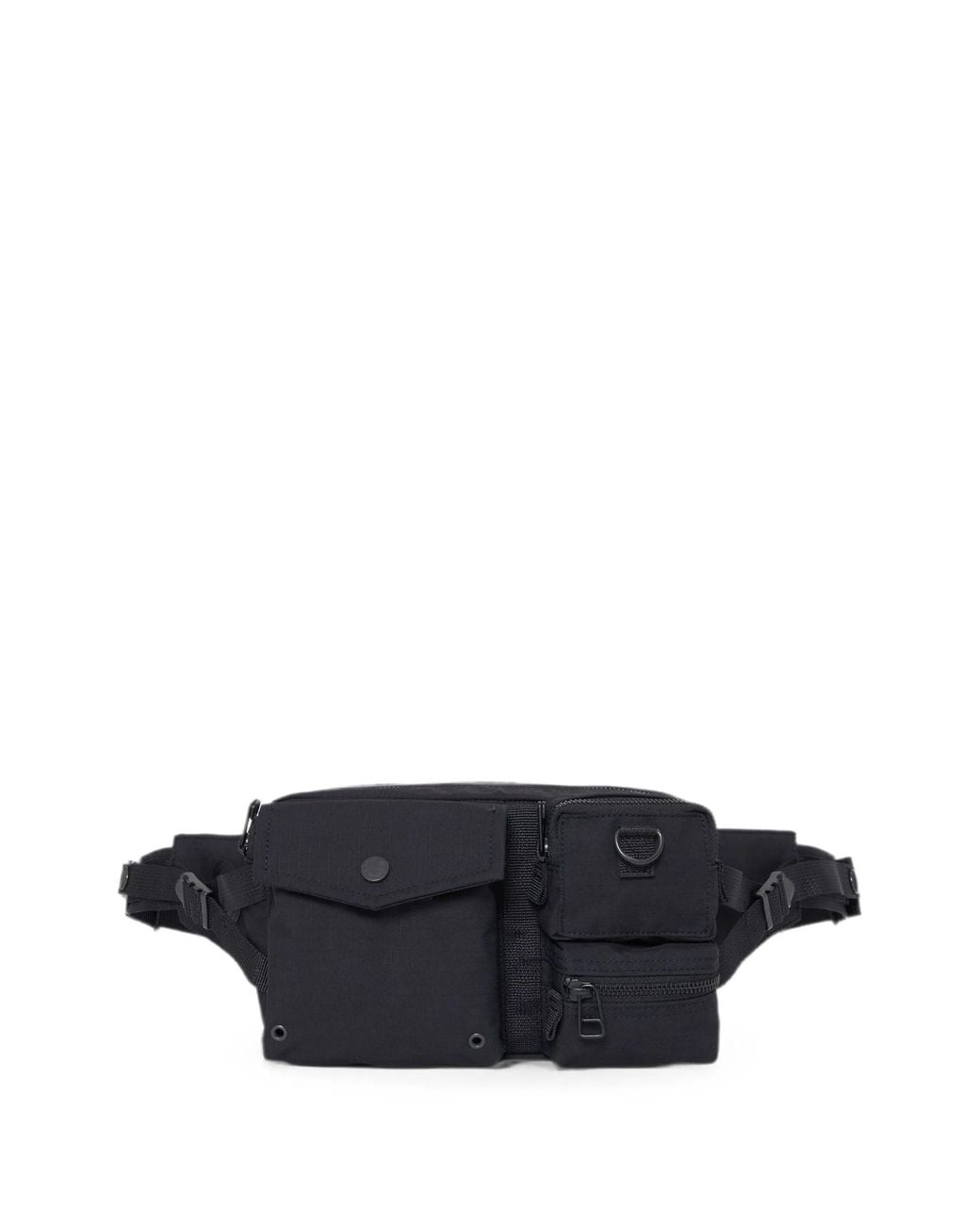 Porter-Yoshida and Co Black Potr Dissection Multiple-Pocket Belt Bag for men
