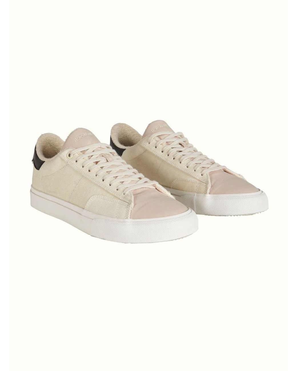 Heron Preston Vulcanized Low Top Canvas Sneakers in Cream White White Mens Shoes Trainers Low-top trainers Save 41% for Men 