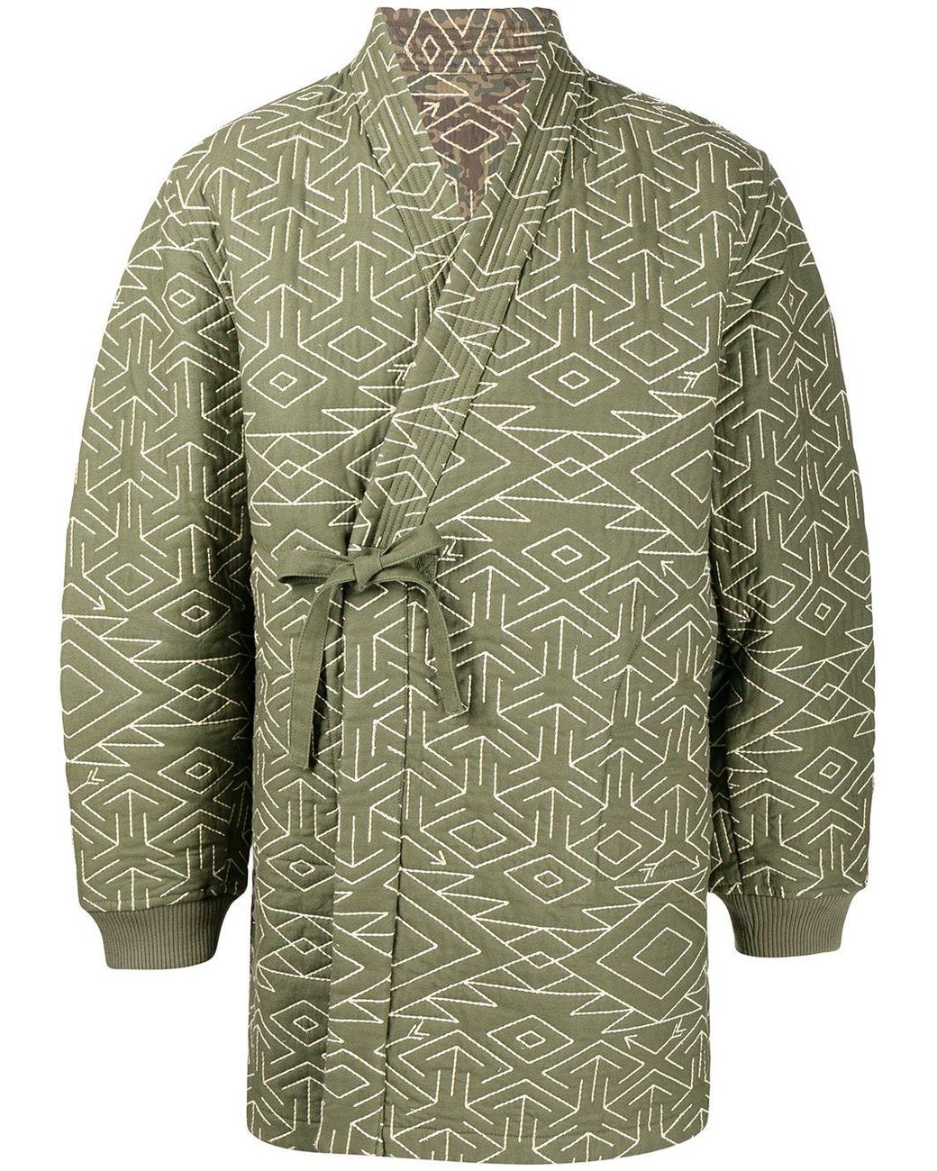 Maharishi Green Reversible Padded Wrap Jacket for men