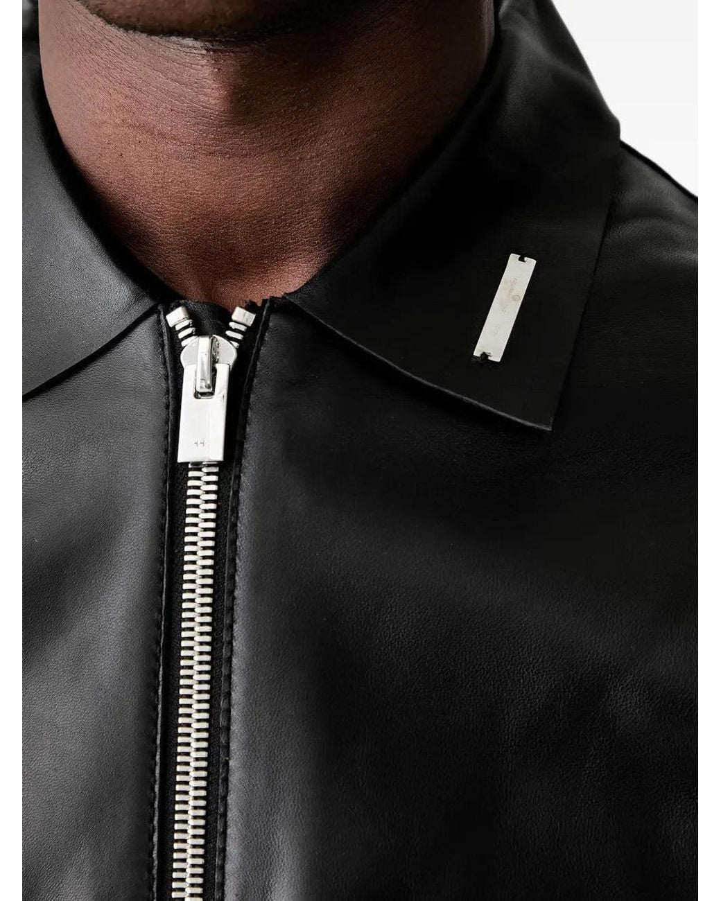 HELIOT EMIL Black Logo-Plaque Zip-Up Jacket for men