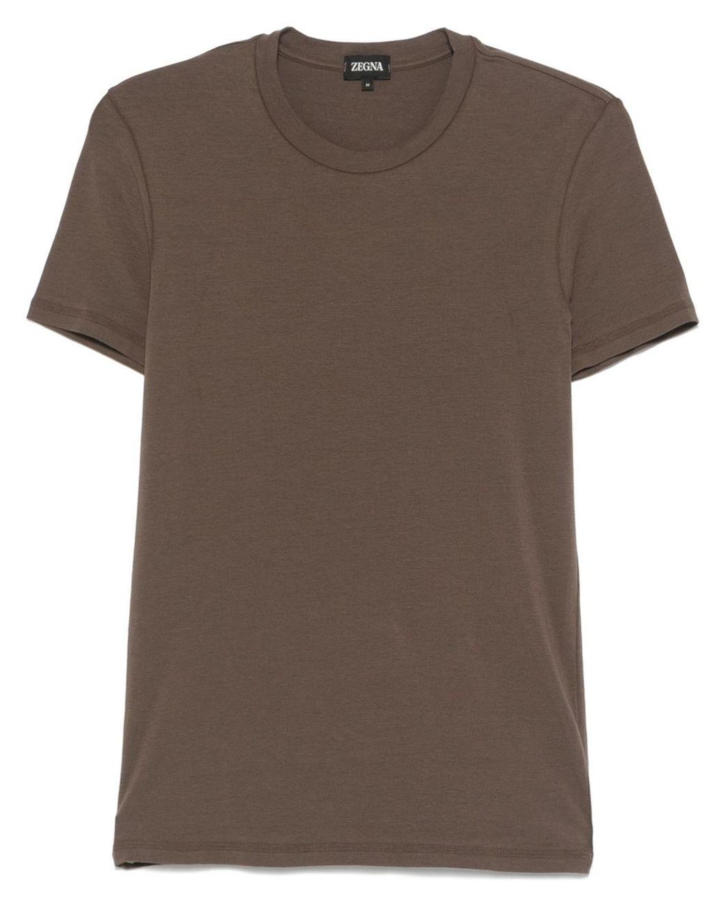 Zegna Brown Crew-Neck T-Shirt for men