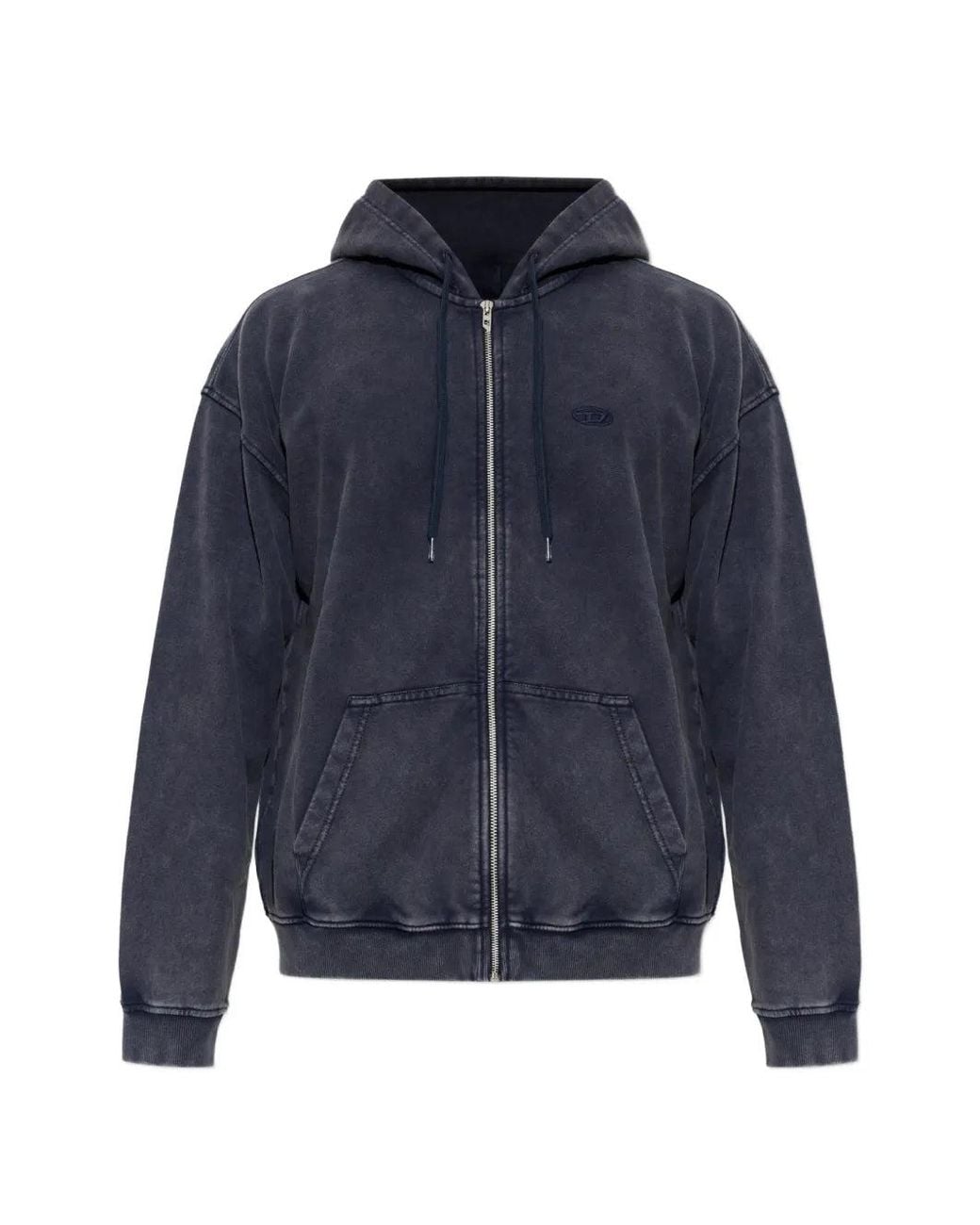 DIESEL Blue Zip-Up Hoodie for men