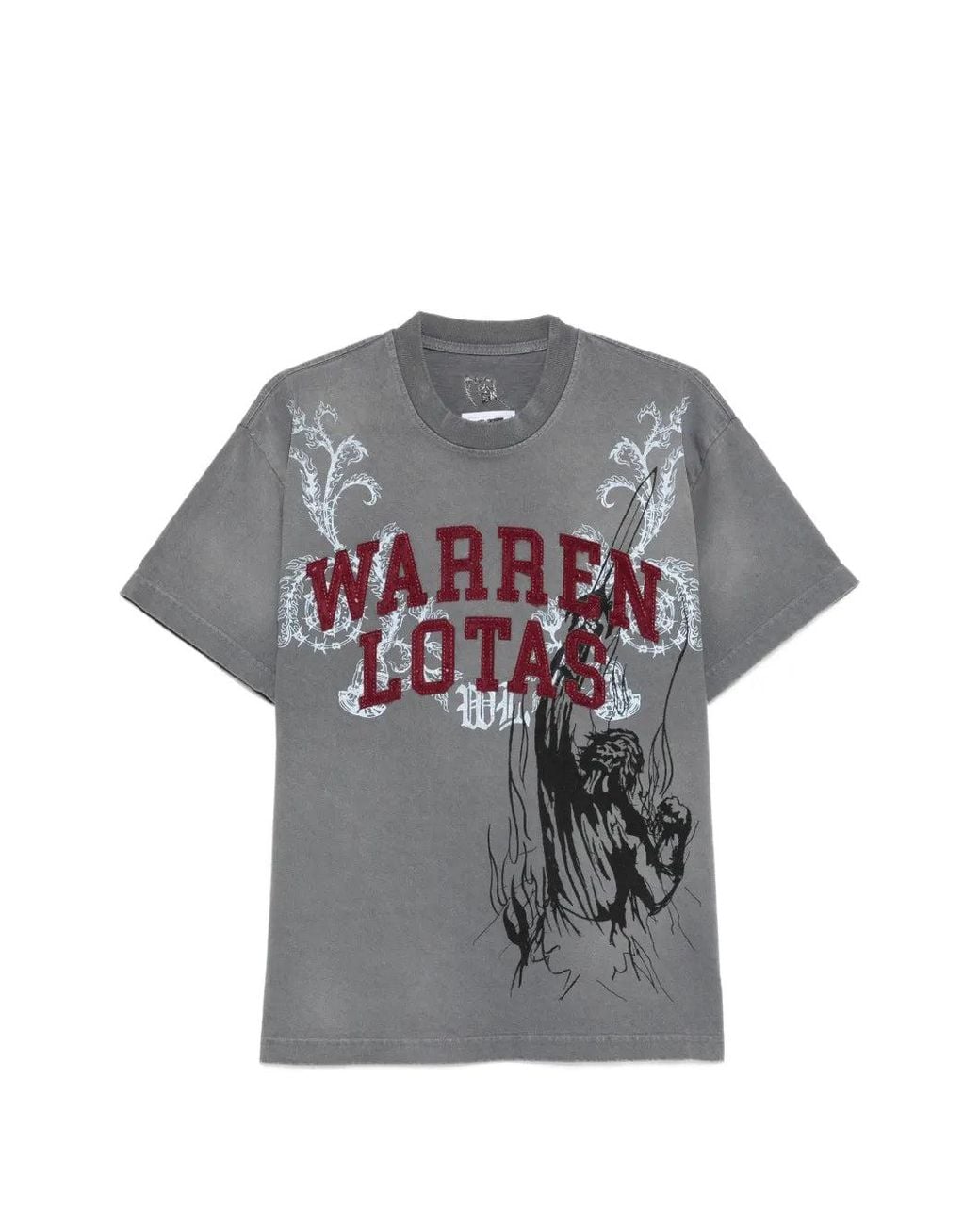 Warren Lotas Gray Graphic-Print T-Shirt for men
