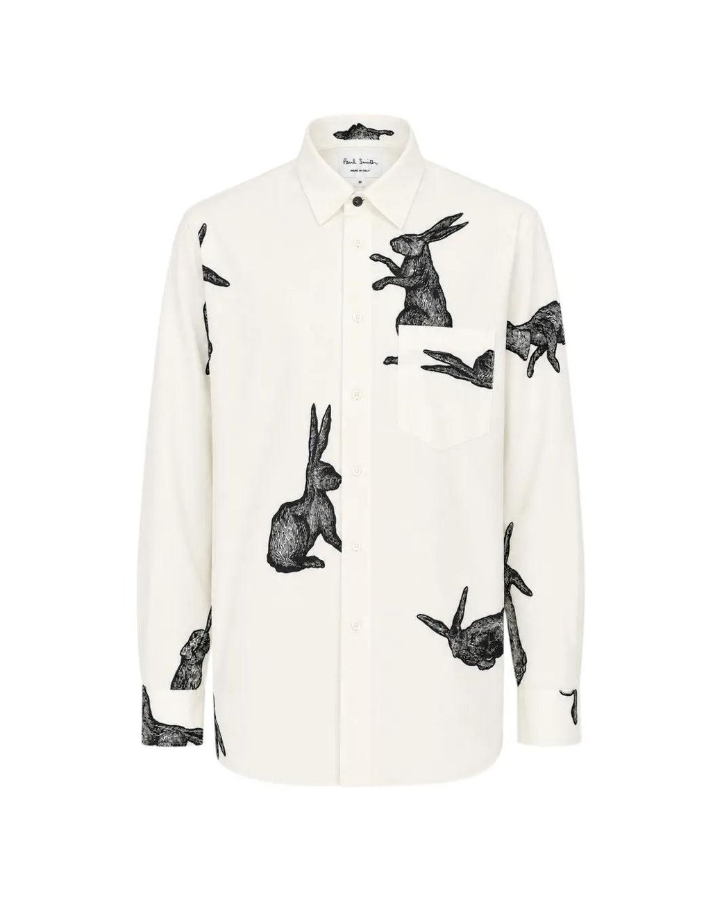 Paul Smith White Rabbit-Print Shirt for men