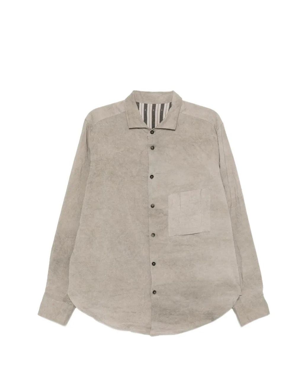 Ziggy Chen Natural Chest-Pocket Long-Sleeve Shirt for men