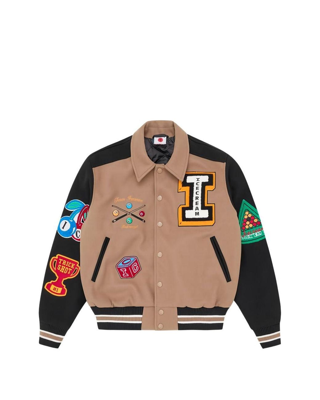 ICECREAM Black Appliqué Bomber Jacket for men