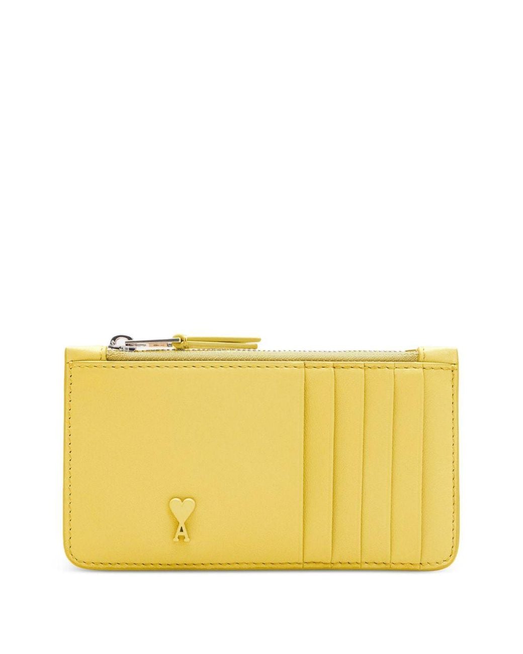 AMI Yellow Ami De Coeur Zipped Cardholder for men