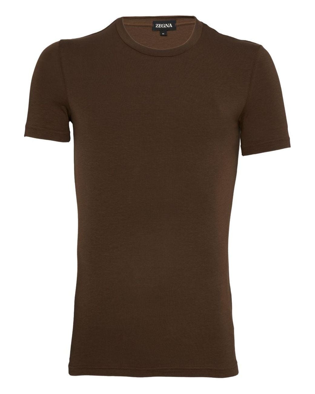Zegna Brown Crew-Neck T-Shirt for men