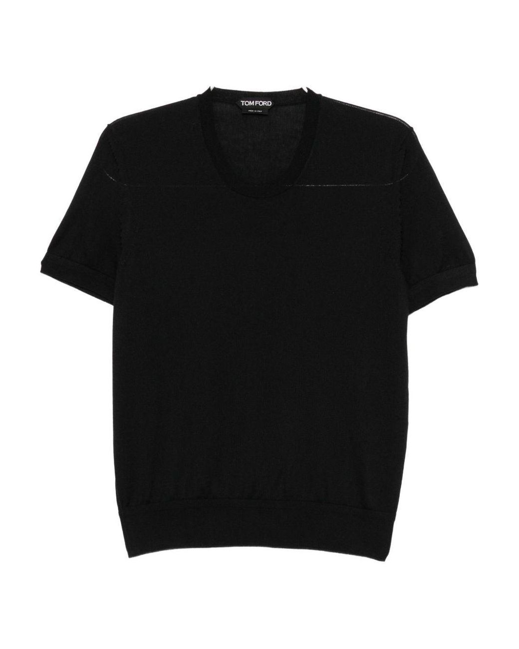 Tom Ford Black V-Neck Knitted Tee for men