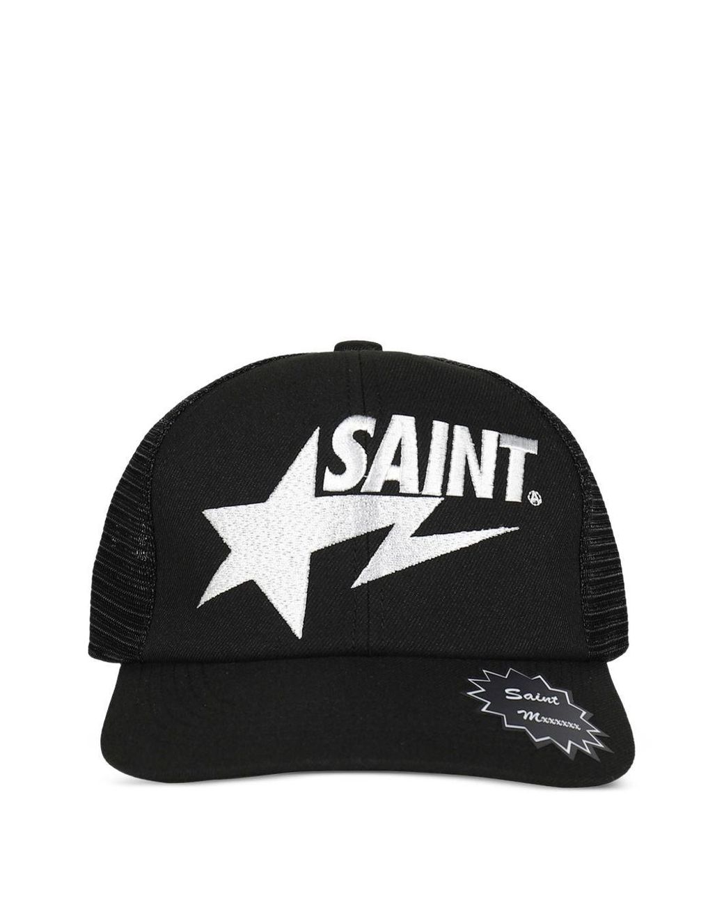 SAINT Mxxxxxx Black Logo Embroidered Cap for men