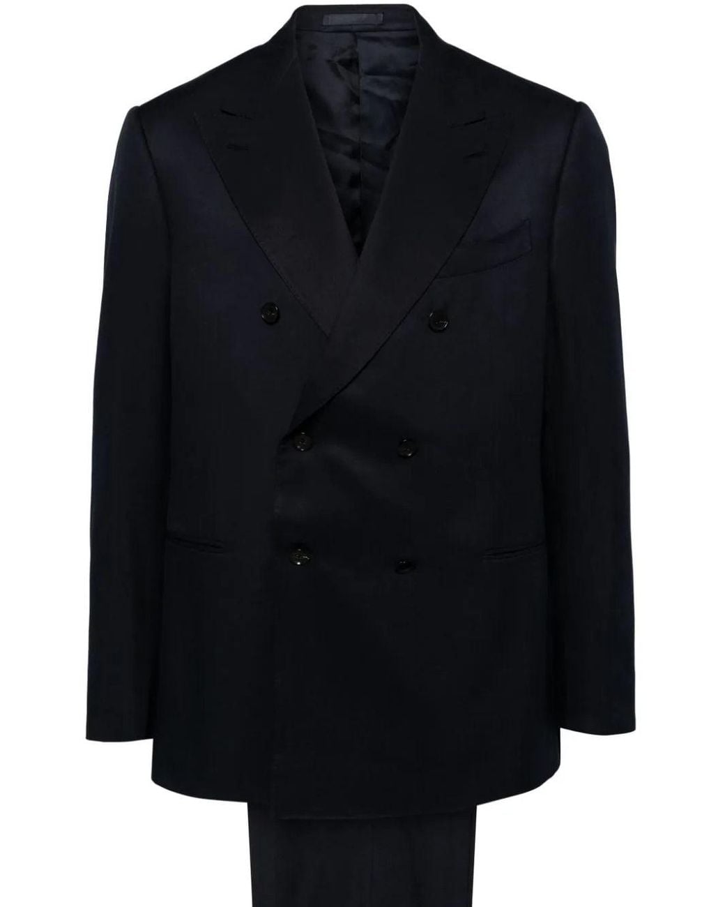 Caruso Blue Double Breasted Suit Set for men